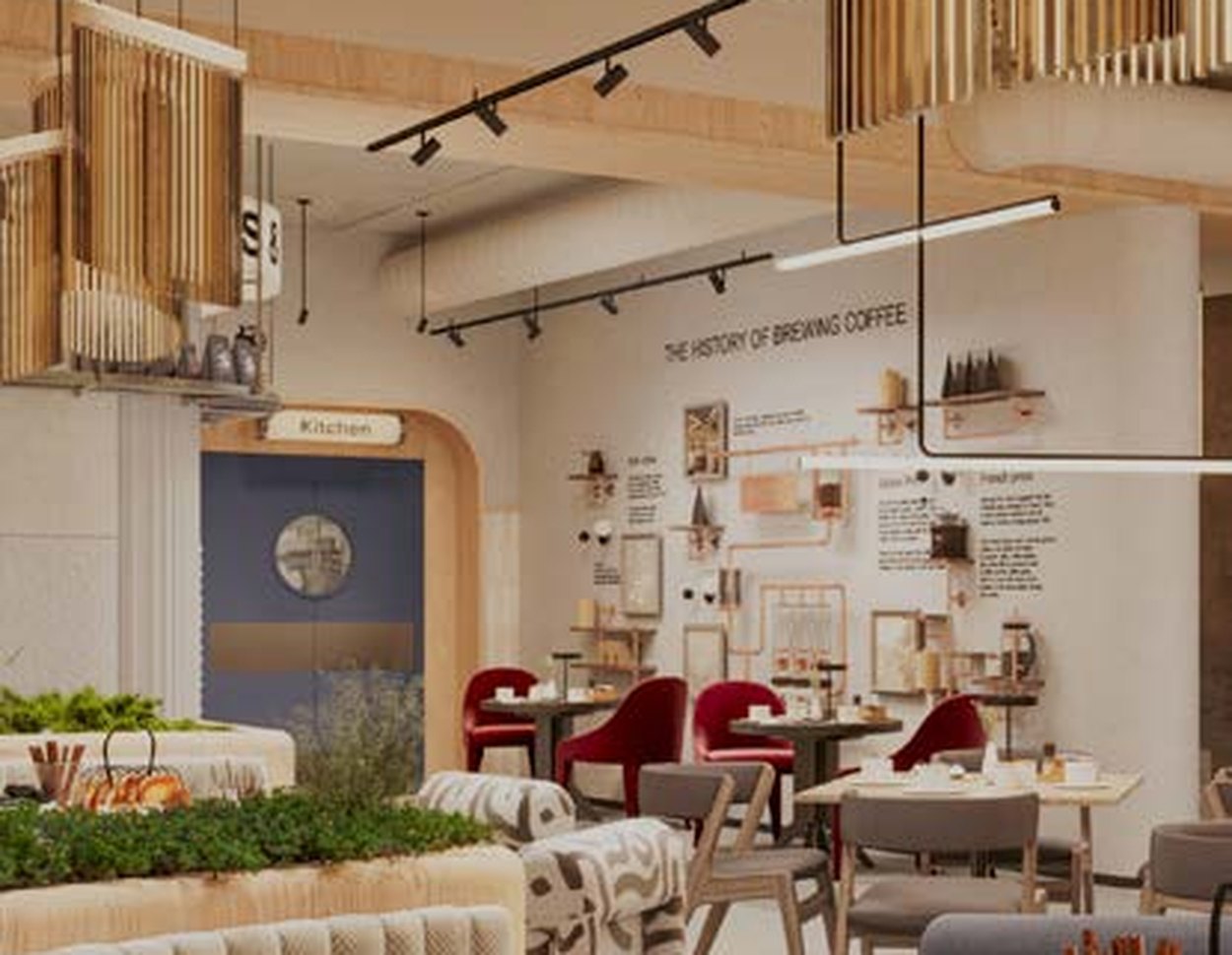 CBRB Kostanay, history of brewing coffee wall